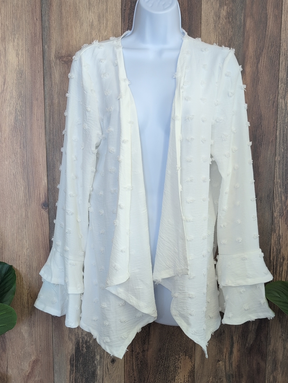 Pinspark Open-Front Textured Cardigan M    NWT    M429